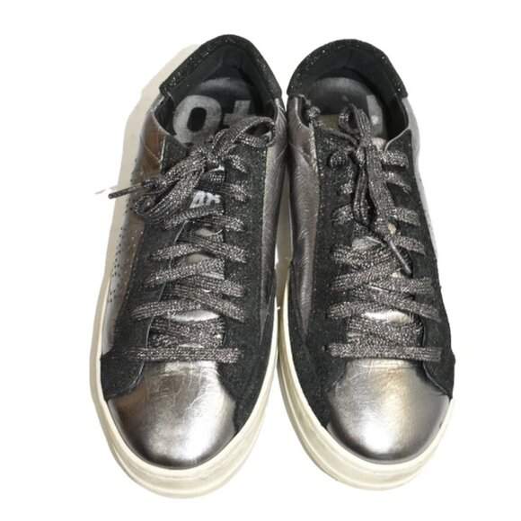 $330 P448 John COSMIC Leather Low-Top Sneakers Shoes DARK GREY 38 (MG28)
